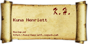 Kuna Henriett névjegykártya